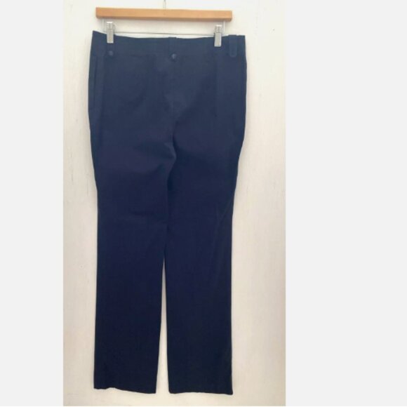 Z SPOKE Zac Posen Navy Blue Wide Leg Chino Pants Designer Size 6 NWT $270 - Picture 4 of 5
